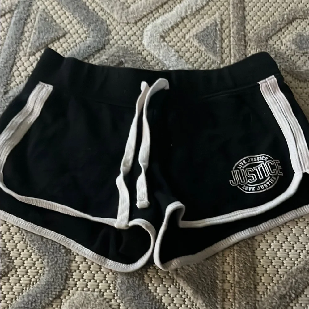 Justice Black and White children’s Shorts